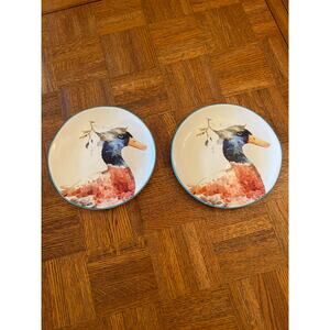 Retired Pier 1 farm animal plates set of 2 Ducks